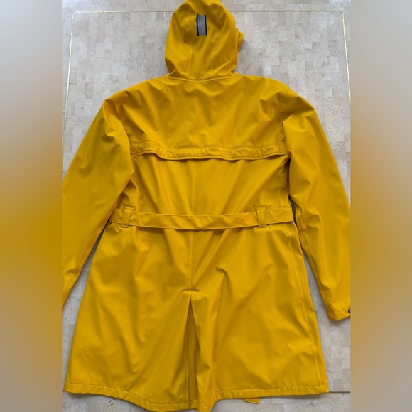 HELLY HANSEN Womens Yellow KIRKWALL II Windproof Hooded Raincoat Logo Lined - XL - Picture 10 of 13